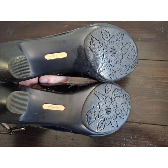 EUC Sofftspots Neima Black Leather Sling Heels/Pre-owned, Sz. 7N - Picture 7 of 9